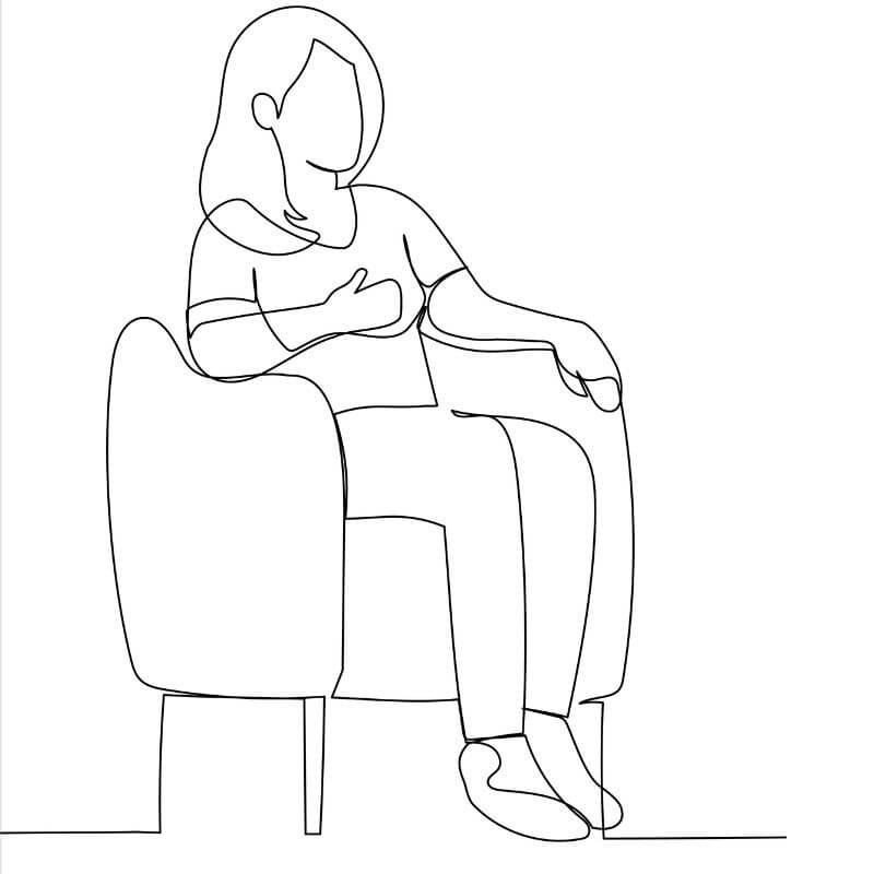 female counsellor in chair